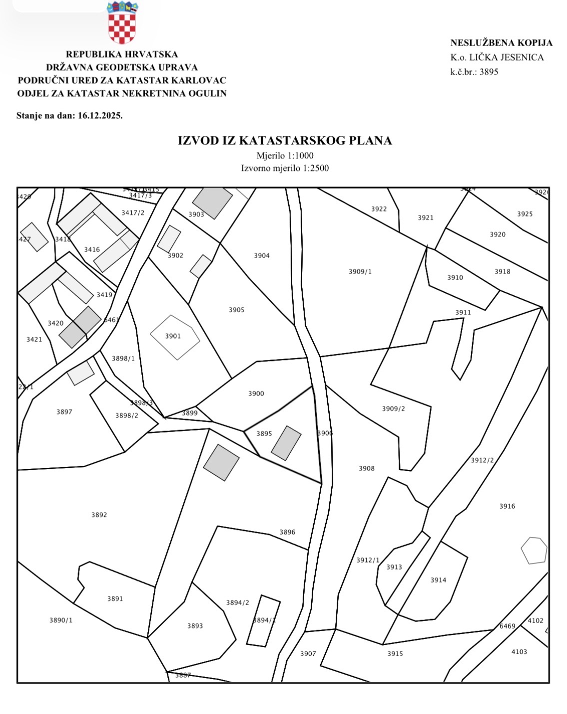 Katastarski plan MY LIKA WEEK – Lička Jesenica